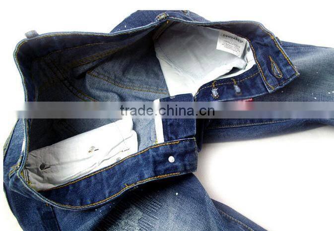 100% Cotton Custom/OEM Distress High Rank White Pocket Temperament Fashion Jeans jeans men
