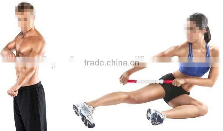 soft silicone spinning ball running muscle massage stick