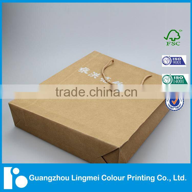 2016 Cheapest Top Quality Luxury Gift Paper Bag Printing ,Shopping Brown Paper Bag,Custom Kraft Paper Bag with Handle