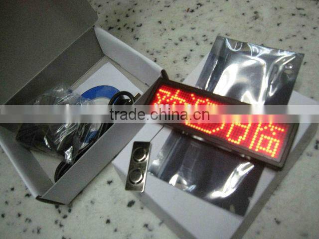 New LED Name Badge Tag Sign Display Programmable Message moving scrolling Red