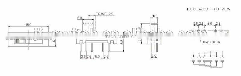 4 position toggle switch SS-22E01(2P4T)