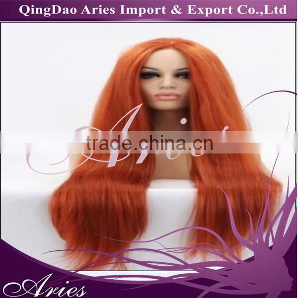 Short Brown with blonde straight Lace Front Wig Heat Resistant