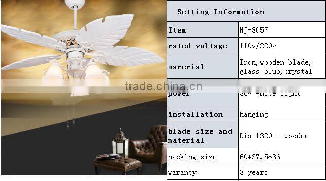crystal fan lights with LED light