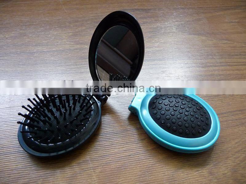 Plastic foldable oval shape makeup plastic hair comb