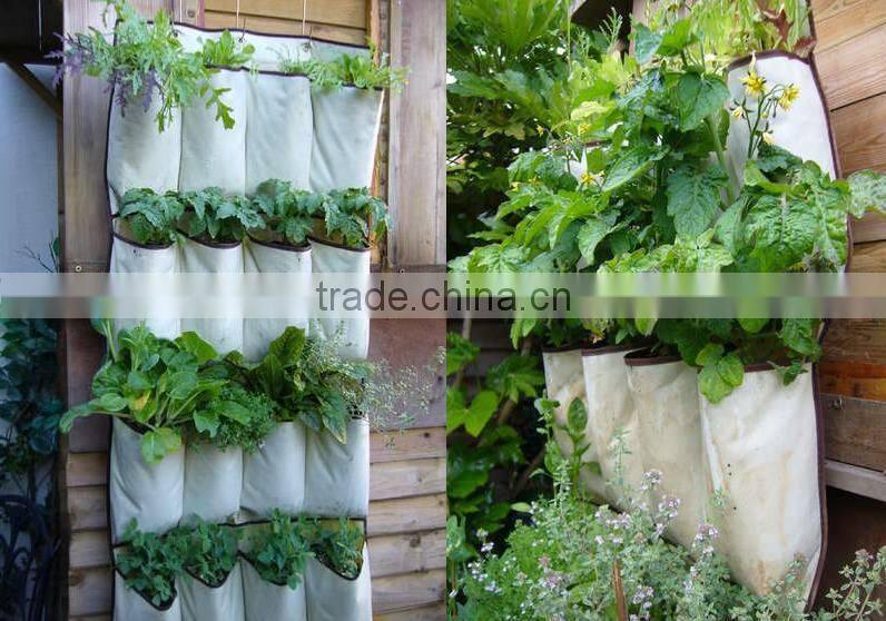 PP/PE Woven Round Garden Herb Planter Bags With Pockets,Herb Planting Grow Bag,Garden Herb Grow Bag