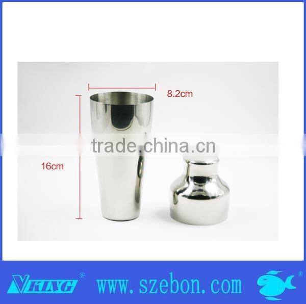 High quality cupuliform stainless steel cocktail shaker barware