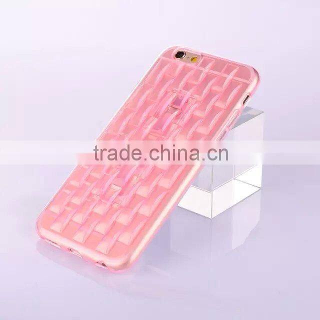 Water wave ice engraving style clear crystal case for iPhone 6 ultralslim soft rubber stand back cover