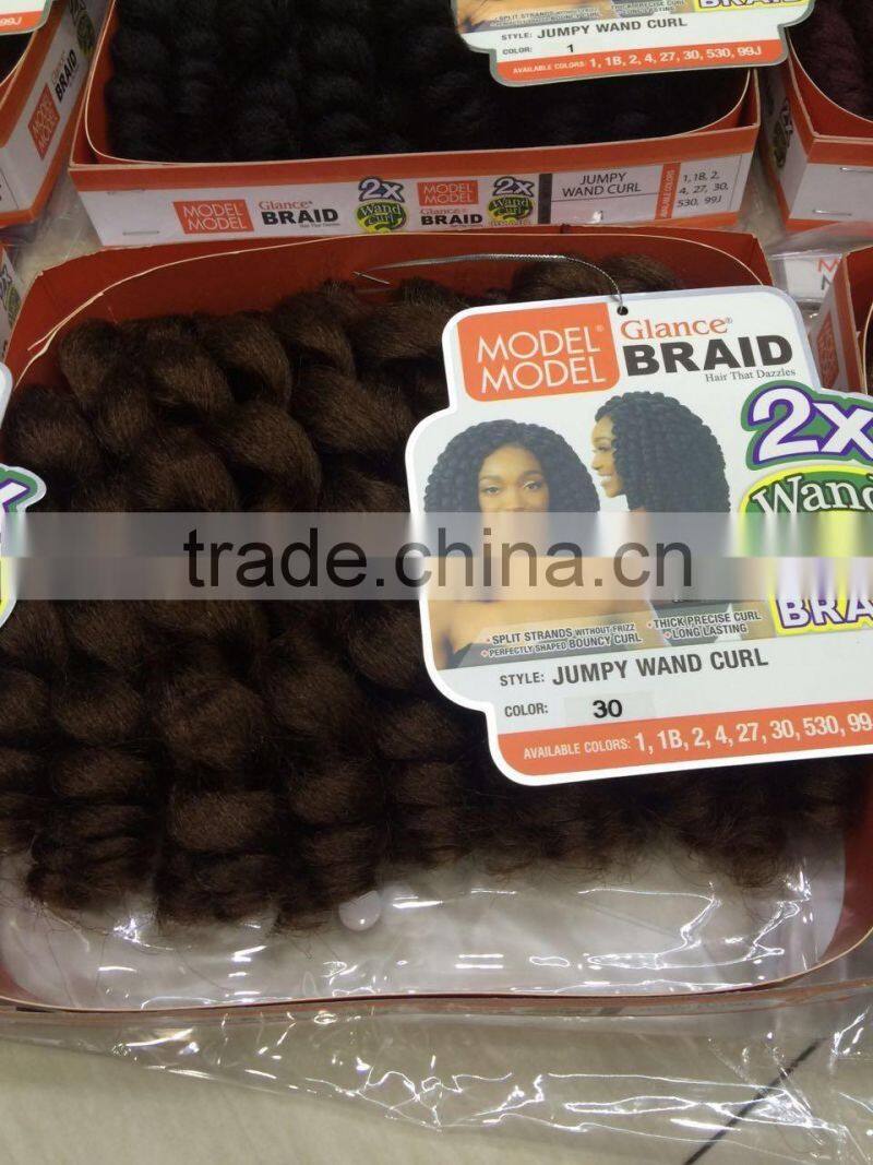 2X Bounce Twist crochet wand curl braid hair extensions afro kinky synthetic braiding hair jumbo crochet twist box braids hair