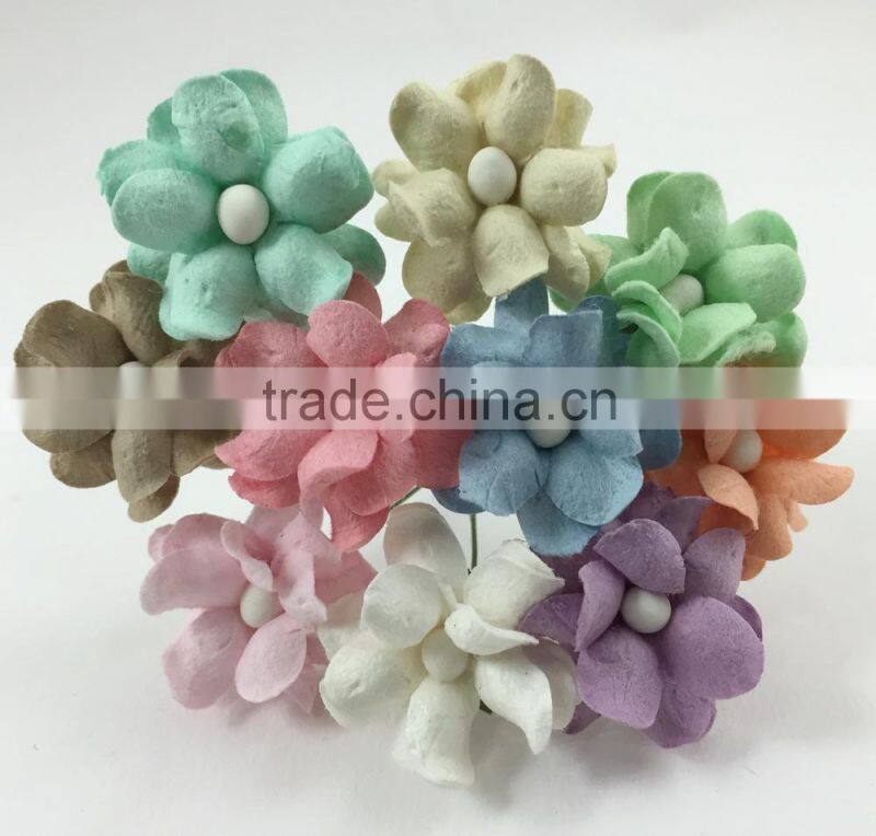 Pastel Small Handmade Mulberry Paper Flower, Wedding Party, Scrap-booking Crafts Pastel