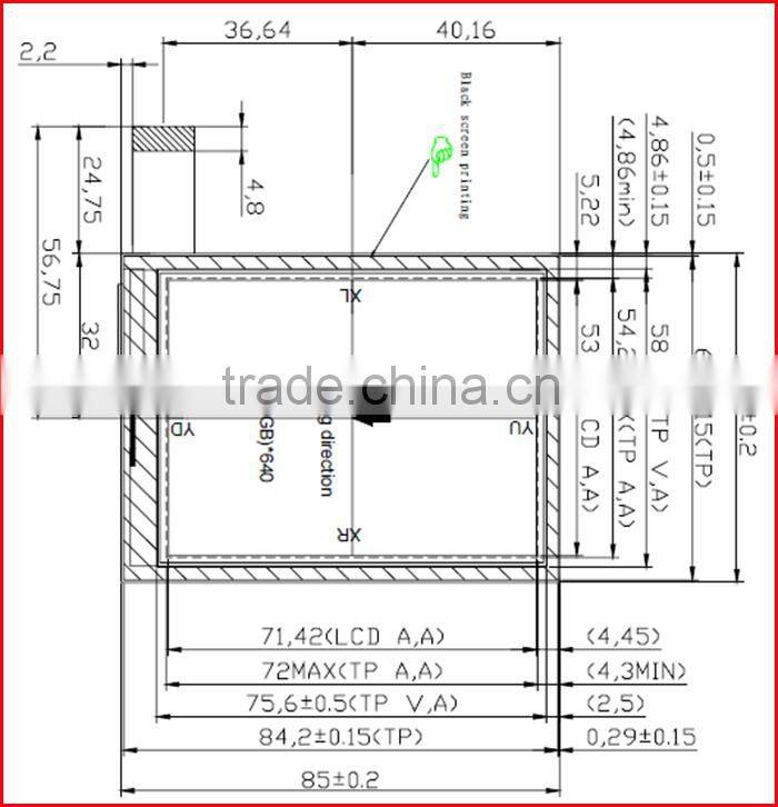 3.5inch 480*640 HX8363-A 400nits high brightness IPS lcd module display with RGB interface