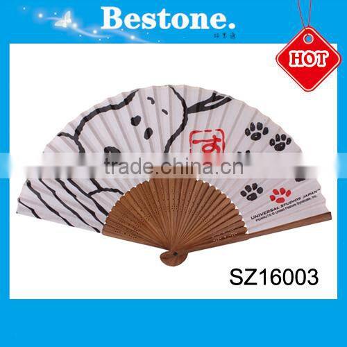 Popular foldable souvenir bamboo hand fan for wedding