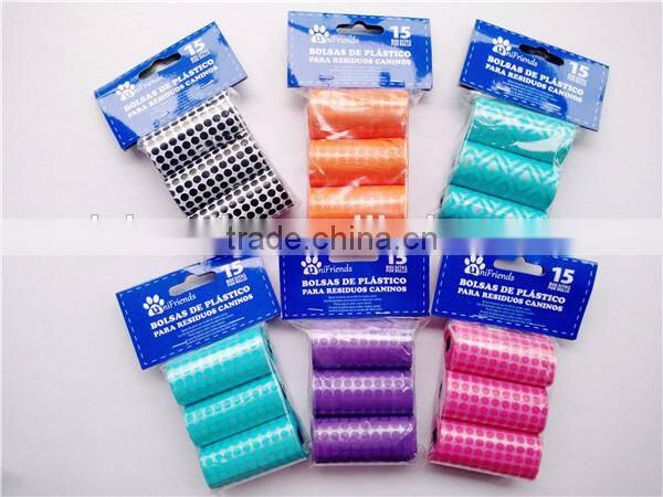 Flower printed Top selling HDPE dog poop waste bags