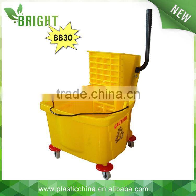 20LT BB20 Single plastic cleaning mop wringer bucket with divider and wheels