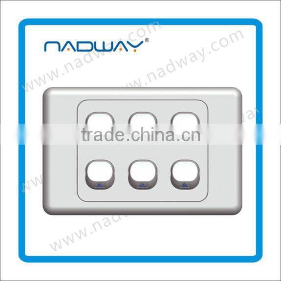 45A 1 Gang Double Pole Wall Switch With Neon