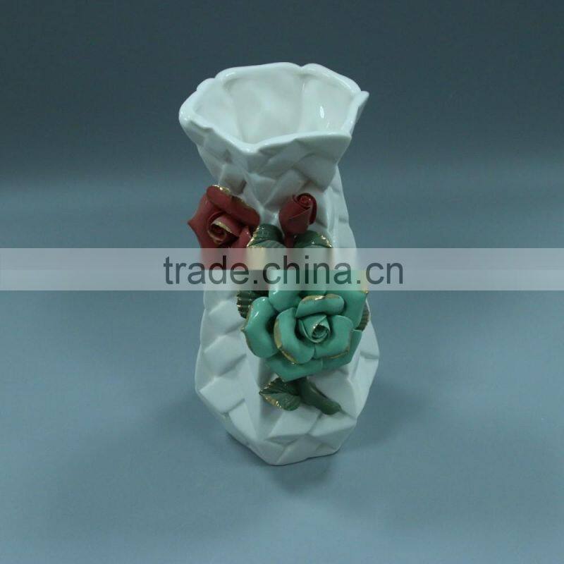 Handmade ceramic glazed craft vase decoration