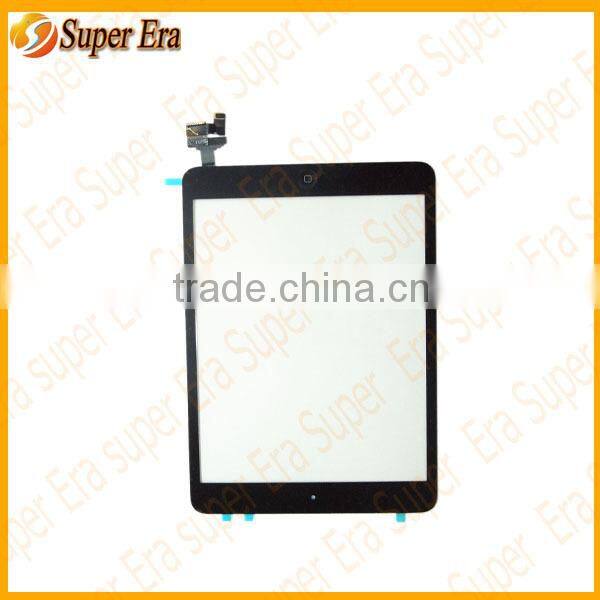 for ipad mini screen replacement with home button Front Panel Touch Screen Glass Lens Digitizer +IC connector for iPad Mini