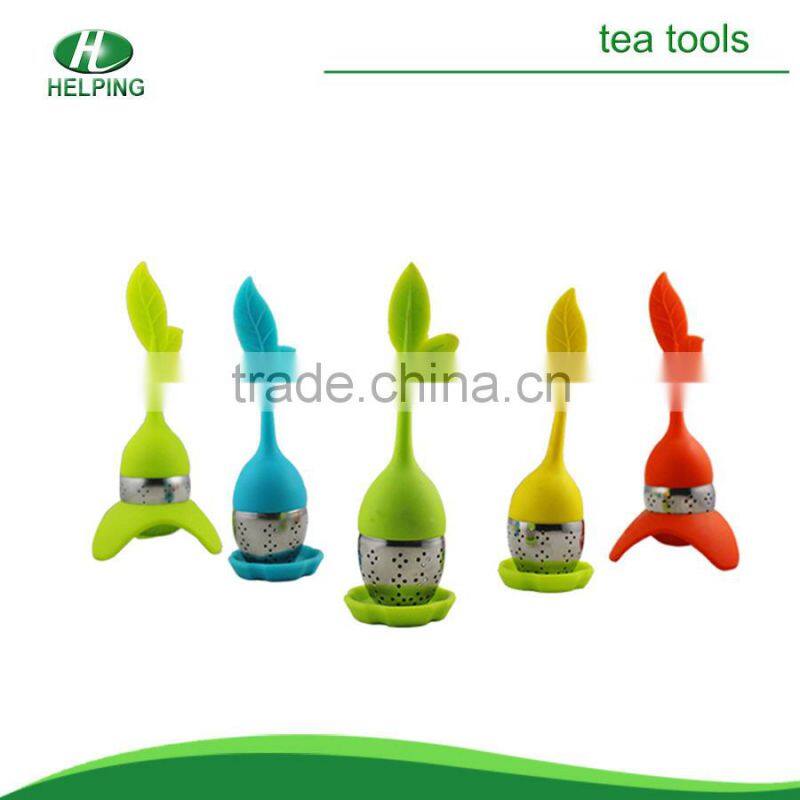 Silicone tea strainer with stainless steel Christmas gifts.