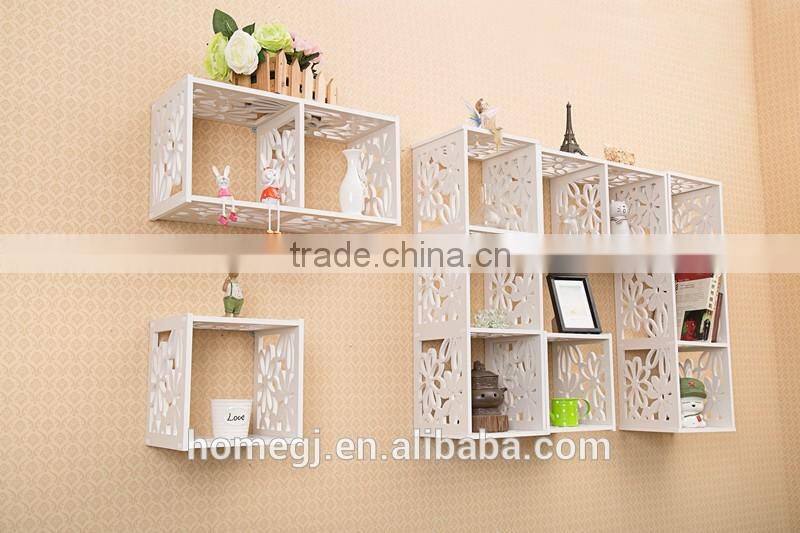 Cheap sets 3 wood Bookcase Wall shelf Unit shelf cabinet