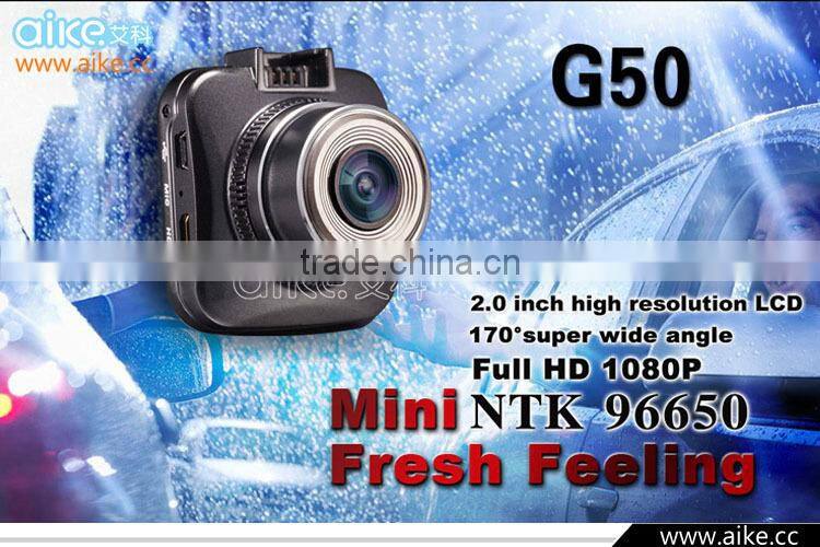 2016 NEW Mini Car DVR Camera G50 Novatek 96650 Full hd 1080P 2.0"LCD+WDR+G-Sensor+H.264 Video Recorder Dash Cam
