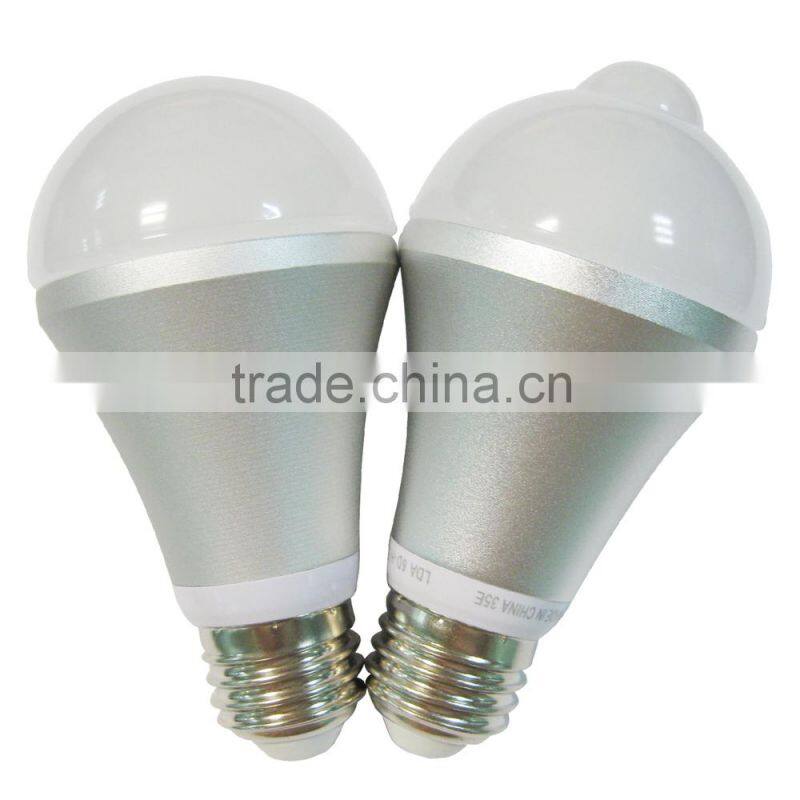 Pure aluminum IR Sensor led bulb 8W