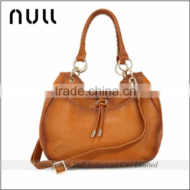 Wholesale Brown Color Vintage Grain Leather Luxy Handbag without Braid Chain