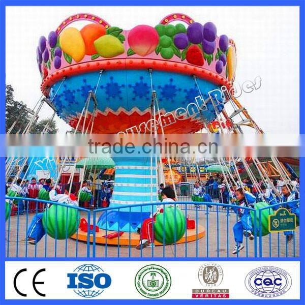 Amusement park ride beautiful watermelon flying chair