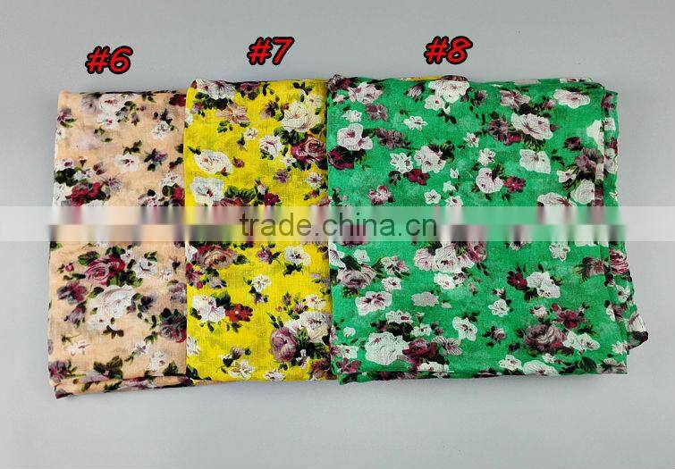 Flower Pattern Viscose Pashmina shawl scarf Voile Scarves 180*90 Pashmina Muslim Hijab