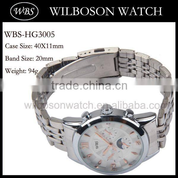 Japan movt quartz stainless steel back men watch