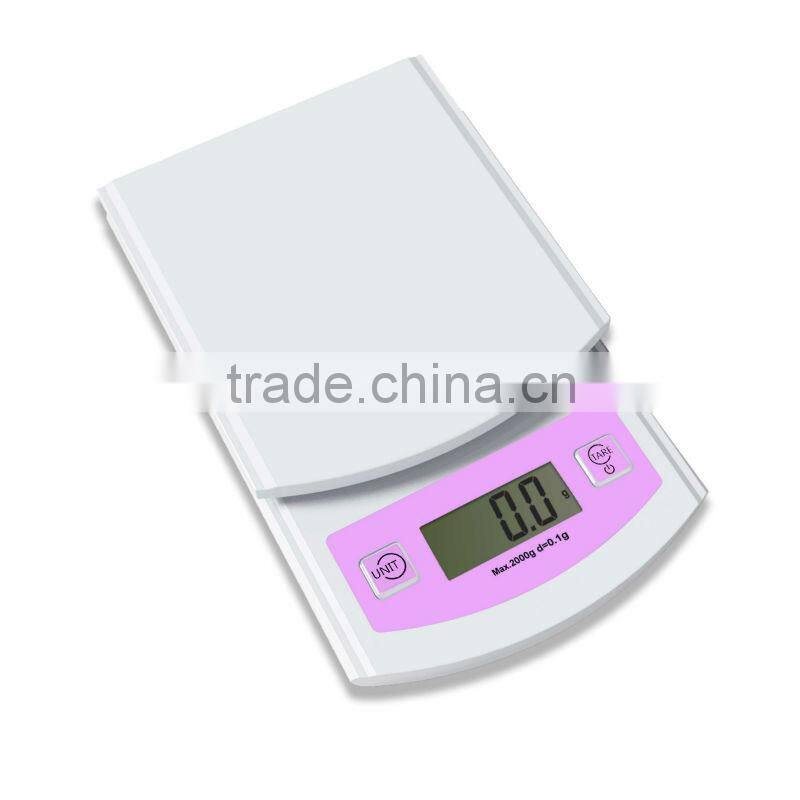 Promotional kitchen scale for give away gift, 5kg kitchen scale full ABS plastic