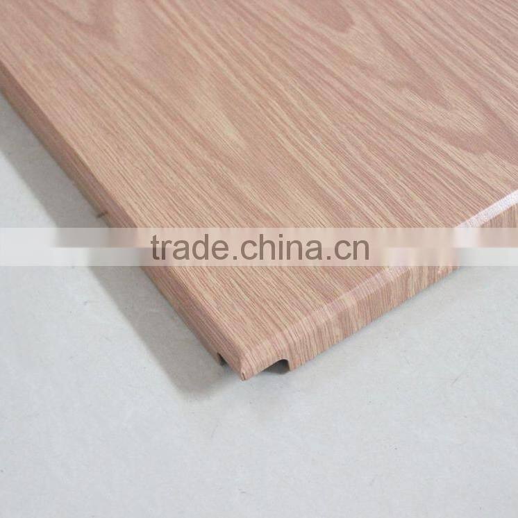600 * 600mm Wood Grain Suspended Aluminum Ceiling Open Frame Ceiling Clip In Ceiling Tile