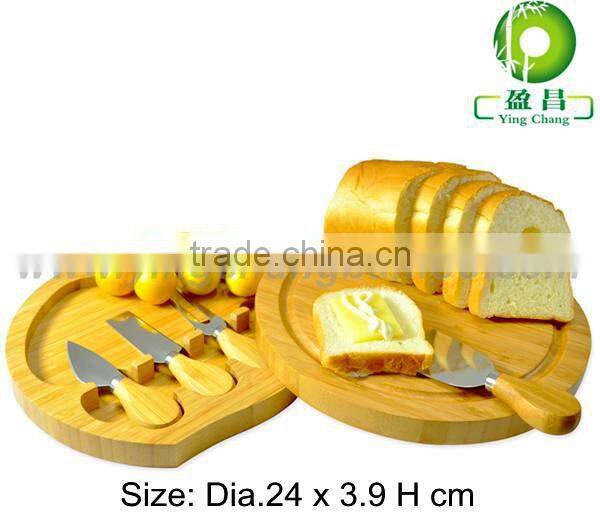 mini bamboo decorative cheese board with knife