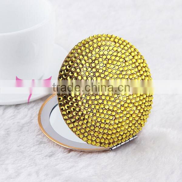 2015 fully-jewelled makeup compact mirror,whistling compact mirror
