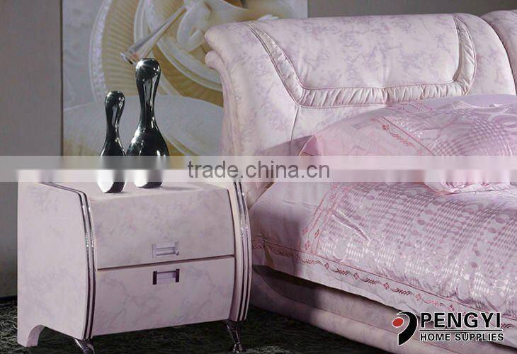 pink leather double bed frame PY-818Q