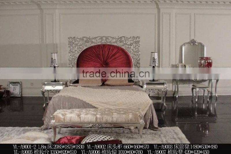 Wood carving Hot selling bedroom furniture wardrobe with mirror