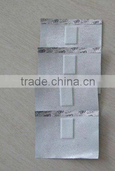embossed or printed or silver Foil wrap with cotton pad nail polish remover