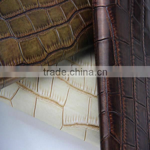 faux crocodile leather for cabinet furniture pu leather