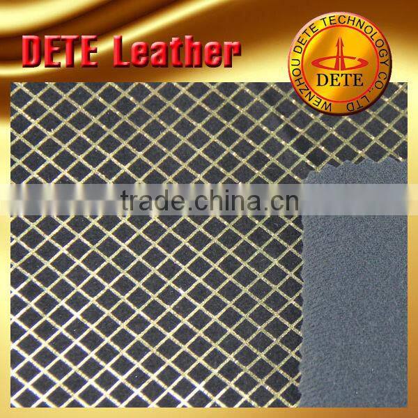 honeycomb pattern pu synthetic leather for raw shoe material synthetic leather from WenZhou