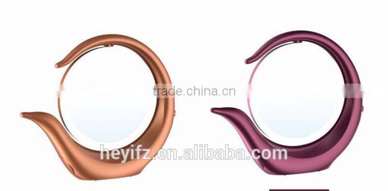 Hot Selling Double Sides ABS 360 Degree Rotating LED Light Magnifying Makeup Mirror