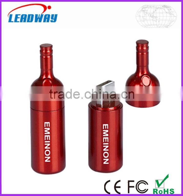 Colorful metal wine bottle usb flash drive 1gb 2gb 4gb 8gb 16gb pendrive