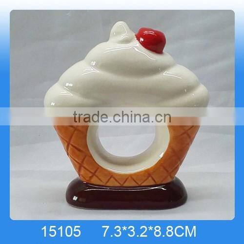 Hot sale ceramic paper napkin ring in lamb shape