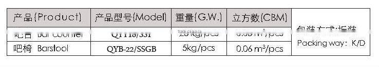 High feet wooden airlift chairs and table for fast food restaurant/Bar