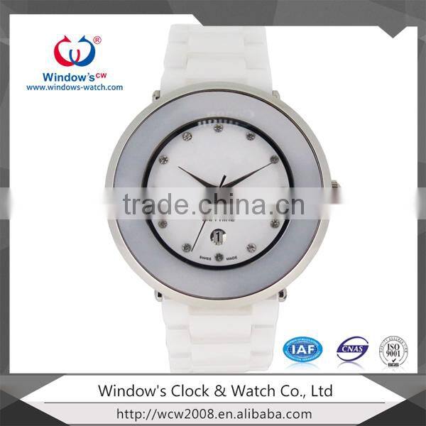 2014 Luxury ceramic watches and diamond bezel OEM brand watches men