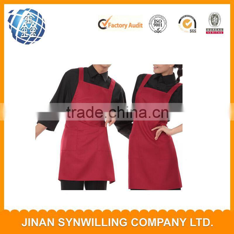 180gsm Poly cotton Flirty Aprons Men's Apron with adjust neck band front pockets kitchen apron