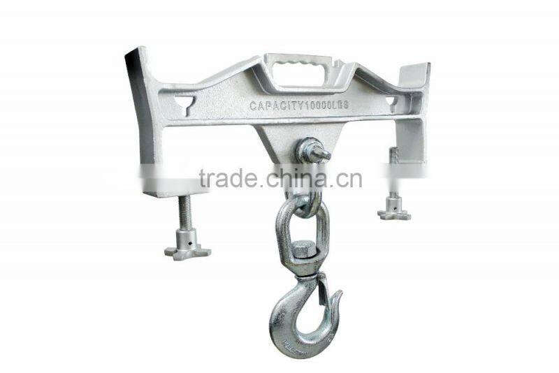Forklift Lifting Hook, Single Fork, Single Swivel Hook, 4000 lb., Fork Pocket Size 2-1/4" H x 6-1/2"