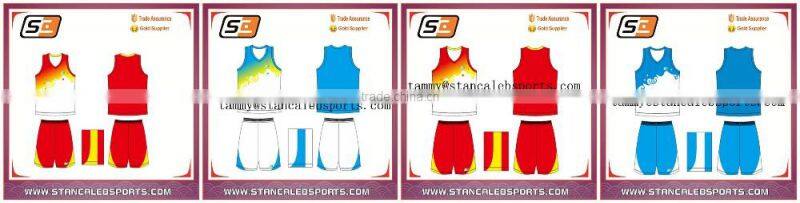 Stan Caleb 2016 new style 100% ployester Custom full sublimarion quick dry blue basketball uniforms basketball jersey