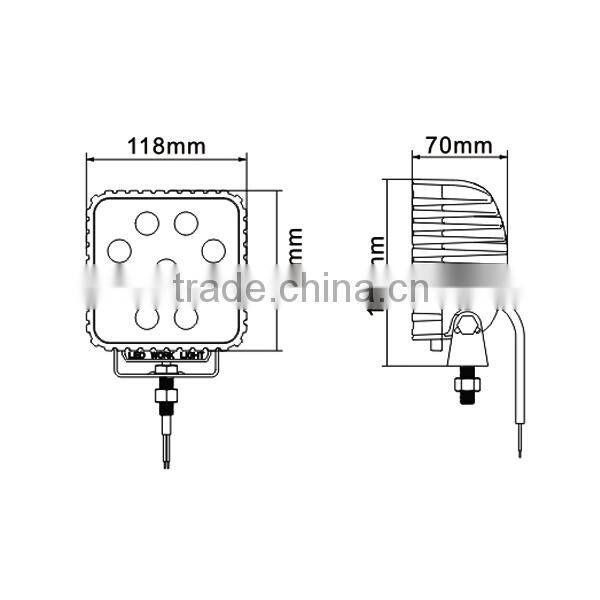 9v~32v 27w car accessary RGD1004 ip68 camping truck boat led work light,led tractor light