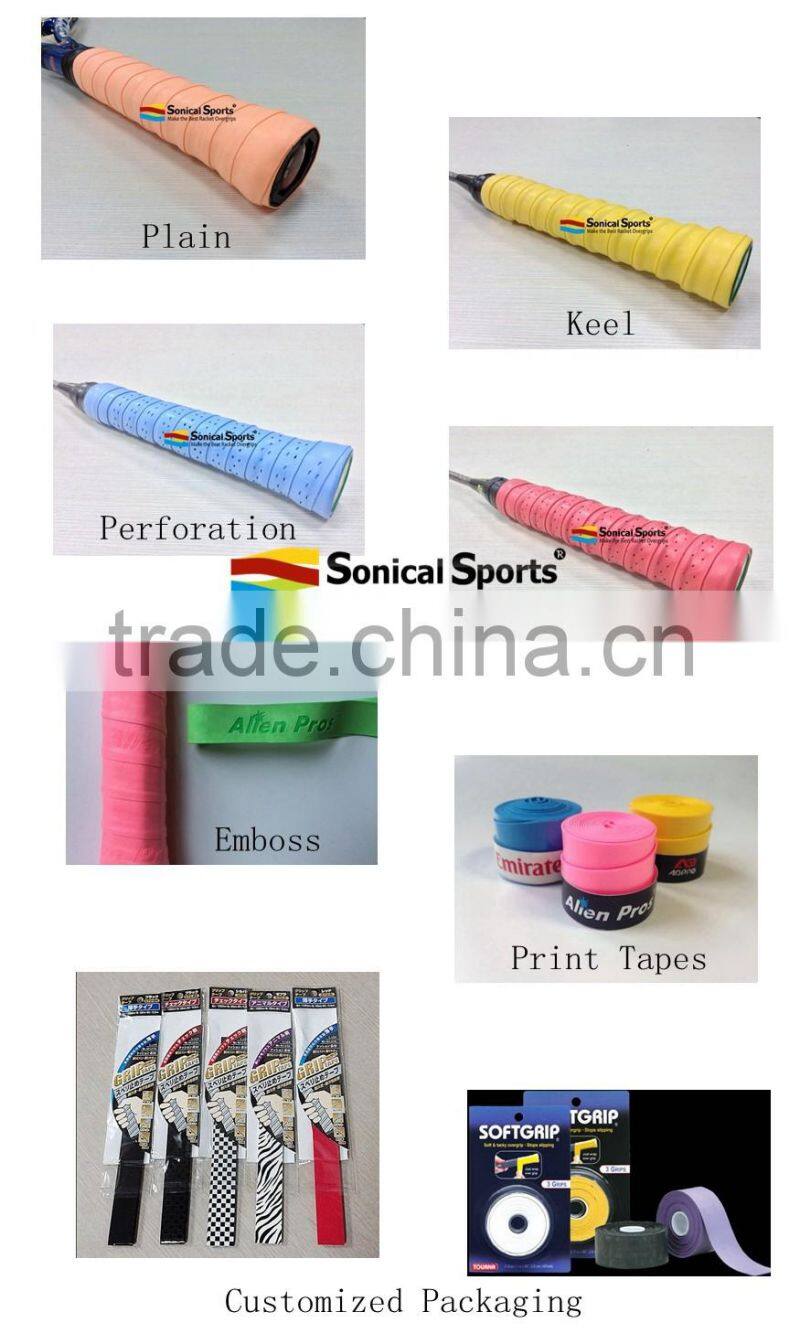 Dry feel buffed surface anti-slip tennis overgrips, custom tennis overgrip