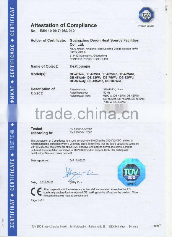 China Manufacturer Air to Water Air Source Swimming Pool Heat Pump Hot Water Heater