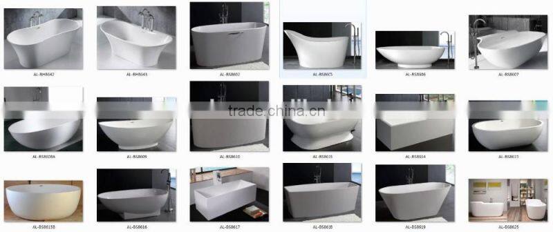 restaurant artificial stone bathtubs adult removable tub,White artificial stone bathtubs, freestanding solid surface bathtub