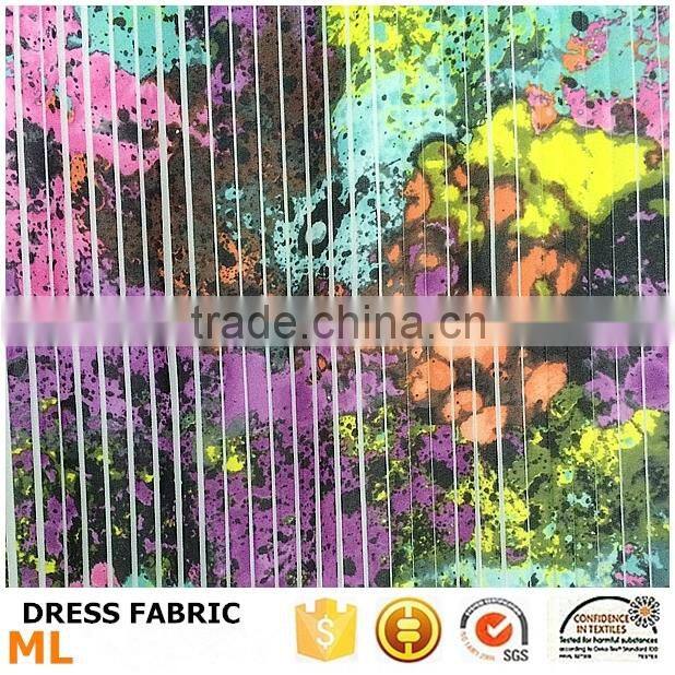 Knitting pleated fabric printing dresses fabric